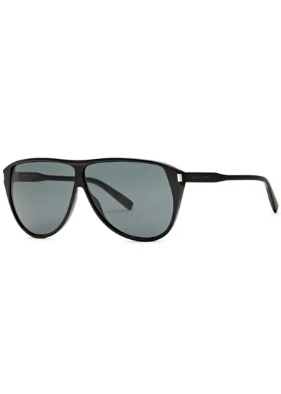 Saint Laurent Aviator-style Sunglasses In Black