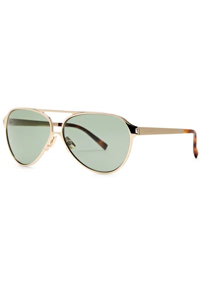 Saint Laurent Aviator-style Sunglasses In Gold