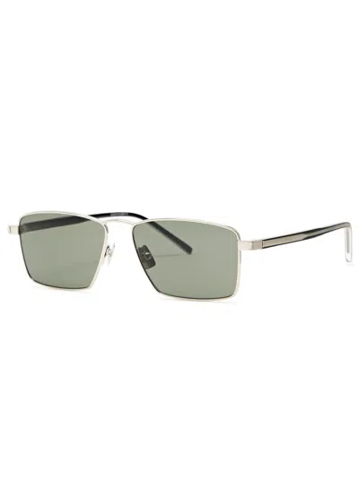 Saint Laurent Aviator-style Sunglasses In Silver