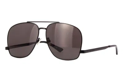 Pre-owned Saint Laurent Aviator Sunglasses Black/black (sl-653-leon-002)