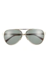 Saint Laurent Aviator Sunglasses In Gold