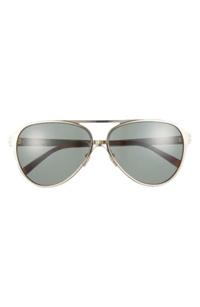 Saint Laurent Aviator Sunglasses In Gold