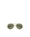 Saint Laurent Aviator Sunglasses In Green