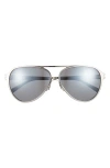 Saint Laurent Aviator Sunglasses In Silver