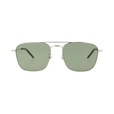 Pre-owned Saint Laurent Aviator Sunglasses 'silver/green' | Men's Size Onesize