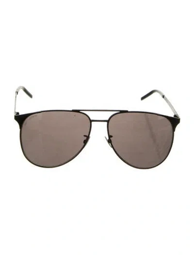 Pre-owned Saint Laurent Aviator Tinted Sunglasses In Black