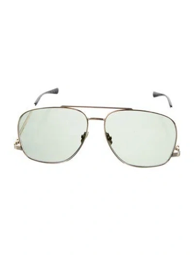 Pre-owned Saint Laurent Aviator Tinted Sunglasses In Gold
