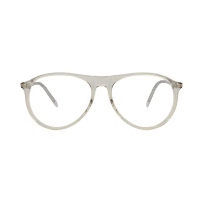 Pre-owned Saint Laurent Aviator-frame Recycled Acetate Optical Frames 'beige/transparent' | Cream | Men's Size