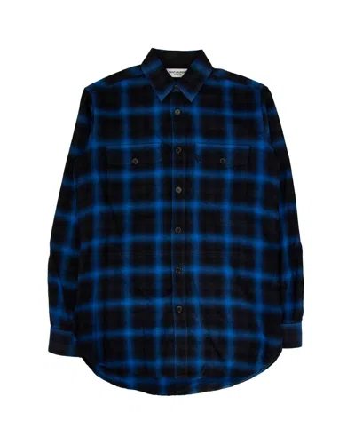 Pre-owned Saint Laurent Aw16 Flannel In Blue