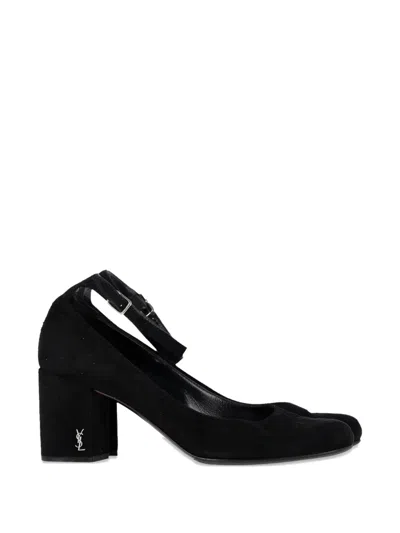 Pre-owned Saint Laurent Babies Ankle Strap Pumps In Black