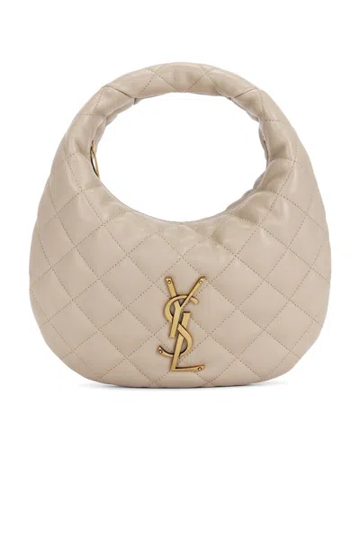 Saint Laurent Baby Icare Hobo Bag In Neutral