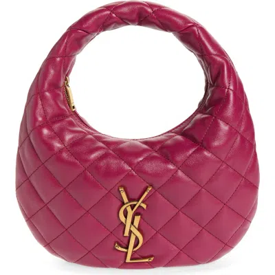 Saint Laurent Baby Icare Quilted Leather Hobo Bag In Purple