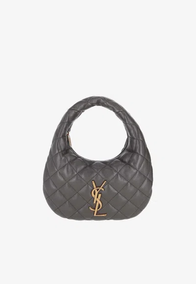 Saint Laurent Baby Icarino Quilted Nappa Hobo Bag In Gray
