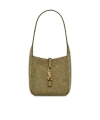 Saint Laurent Le 5 À 7 Supple Baby In Silk Satin And Crystals In Green