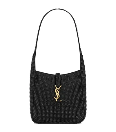 Saint Laurent Baby Rhinestone-embellished Le 5 À 7 Shoulder Bag In Black