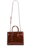 Saint Laurent Sac De Jour Nano Top-handle Bag In Patent Leather In Baby Brown