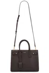 Saint Laurent Sac De Jour Baby Ysl Leather Crossbody Bag In Dark Sweet Choco