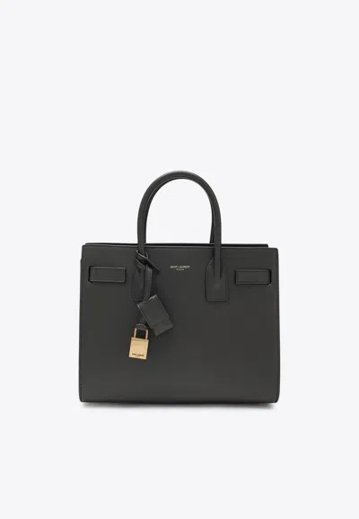 Saint Laurent Baby Sac De Jour Leather Top Handle Bag In Gray