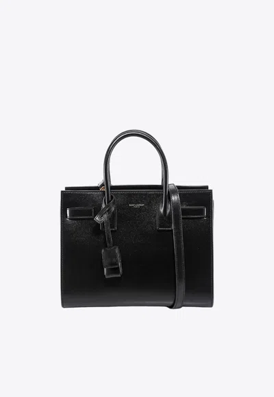 Saint Laurent Small Sac De Jour Bag In Smooth Leather In Black