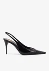 Saint Laurent Women Babylone Breteuil Open Back Pump In Smooth Leather In Black