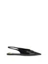 Saint Laurent Black Annemarie Backless Ballerinas In Black