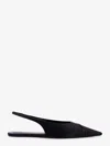 Saint Laurent Babylone Leather Slingback Ballets In Black