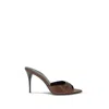 Saint Laurent 90mm Babylone Leather Heeled Sandals In Multi