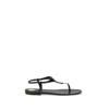 Saint Laurent Smooth Leather Cassandra Triangular Upper Flat Sandals Shoes