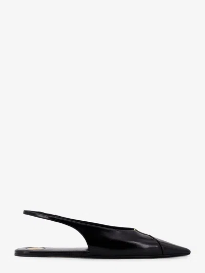 Saint Laurent Babylone 00 Bal Leather Slingback Ballerinas In Black