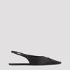 Saint Laurent Babylone Leather Slingback Ballets In Nero