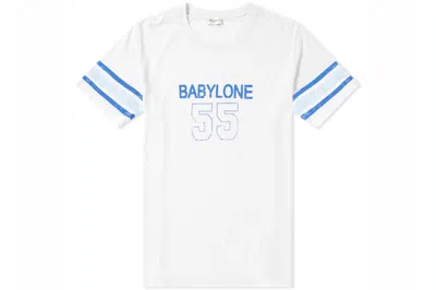 Pre-owned Saint Laurent Babylone 55 Print T-shirt White