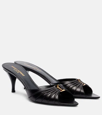 Saint Laurent Babylone 60 Leather Mules In Black