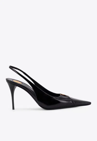 Saint Laurent Babylone 80 Leather Slingback Heels