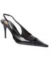Saint Laurent Babylone Breteuil Open Back Pump In Smooth Leather In Black