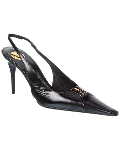 Saint Laurent Babylone 90 Leather Slingback Pump In Black