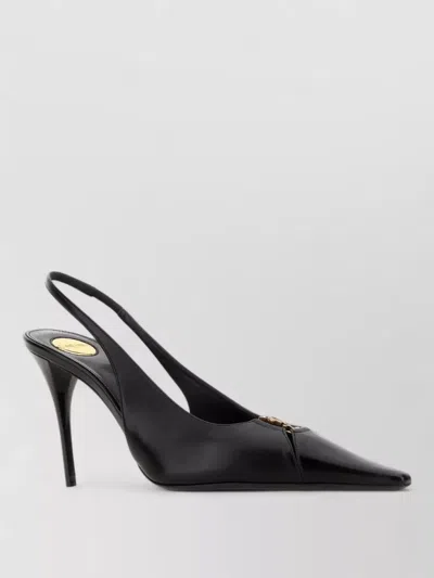Saint Laurent Babylone 90 Leather Slingback Stiletto Pumps In Black