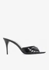 Saint Laurent Babylone 90 Patent Leather Sandals In Black