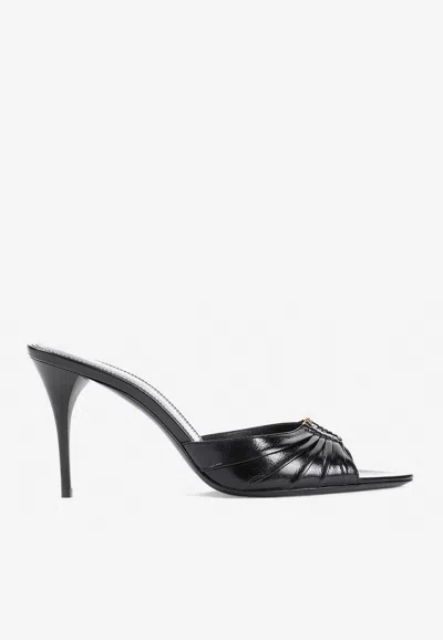 Saint Laurent Babylone 90 Patent Leather Sandals In Black