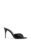 Saint Laurent Gippy 90 Lex Sandal Black With Ysl Cassandra Logo Sandals Black In Black