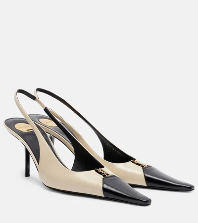 Saint Laurent Babylone Breteuil 75 Leather Pumps In White
