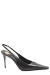Saint Laurent Women Babylone Breteuil Open Back Pump In Smooth Leather In Black