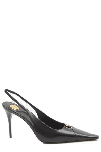 SAINT LAURENT SAINT LAURENT BABYLONE BRETEUIL LEATHER SLINGBACK PUMPS
