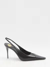Saint Laurent Babylone Breteuil Slingback Pumps In Smooth Leather In Black
