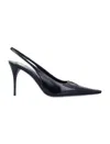 Saint Laurent Babylone Breteuil Slingback Pumps In Smooth Leather In Black