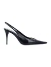Saint Laurent Babylone Breteuil Slingback Pumps In Smooth Leather In Black