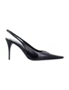Saint Laurent Babylone Breteuil Leather Slingback Pumps In Black