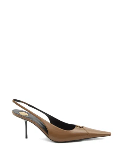 Saint Laurent Babylone Breteuil 75 Leather Pumps In Brown