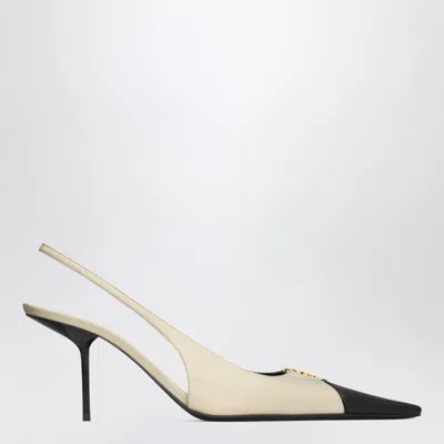 Saint Laurent Babylone Breteuil Slingback Pumps In Smooth Leather In Animal Print