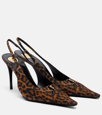 Saint Laurent Babylone Breteuil Slingback Pumps In Multi