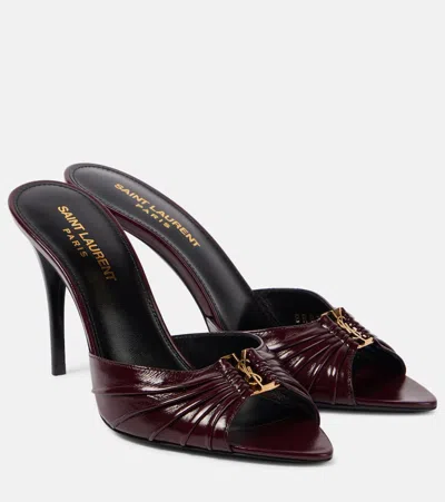 SAINT LAURENT BABYLONE CASSANDRE 90 LEATHER MULES